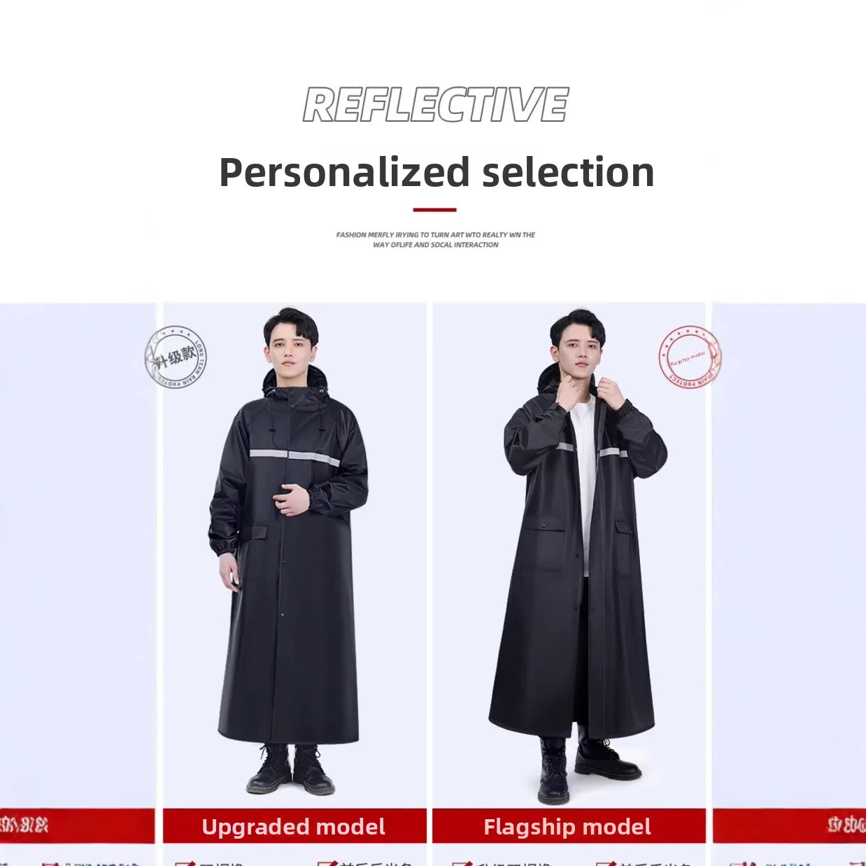 One-piece Full Body Long Rain Poncho, Rainstorm Proof Adult Rain Coat for Motorcycle Outdoor Use view 4