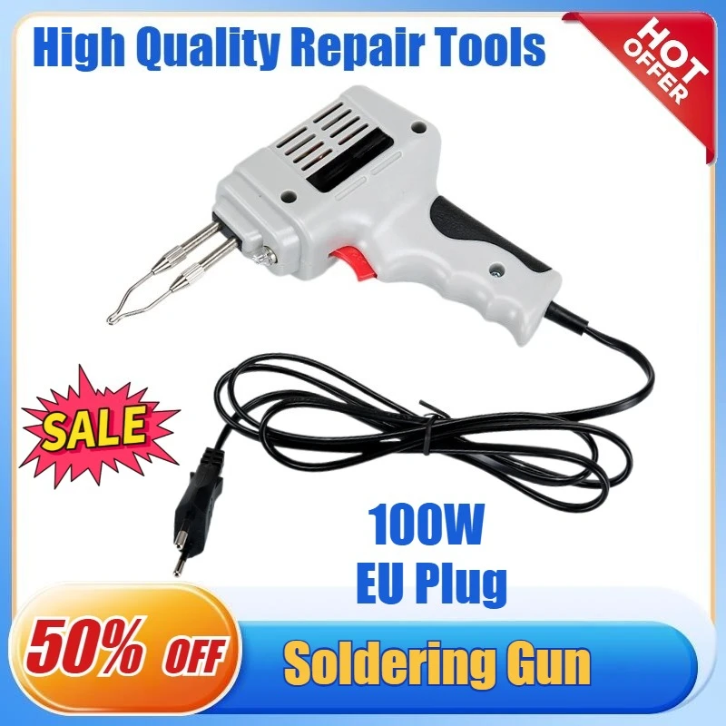 

100W EU Plug Automatic Electric Soldering Iron Tin Gun Quick Heating Lighting Rework Station Solder Wire Welding Repair Tools