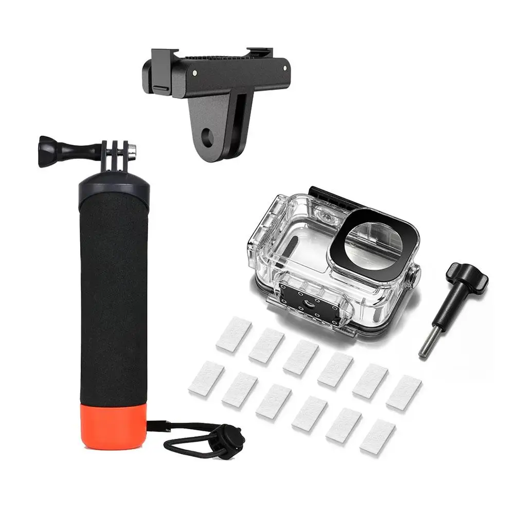 DJI Action 5用60M防水水中ケース、カメラハンドルマウント付き保護ダイビングハウジング、漏れ防止耐衝撃カバー