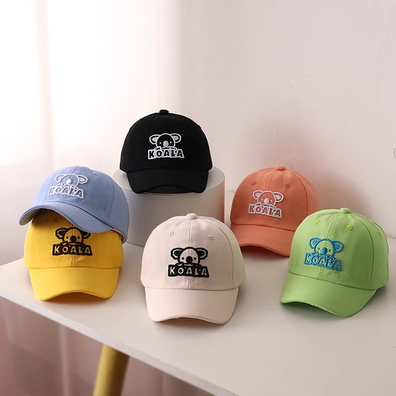 

2023 New Fashion Cartoon Kids Baseball Cap For Boy Girl Baby Cute Koala Embroidery Adjustable Hip Hop Snapback Hat