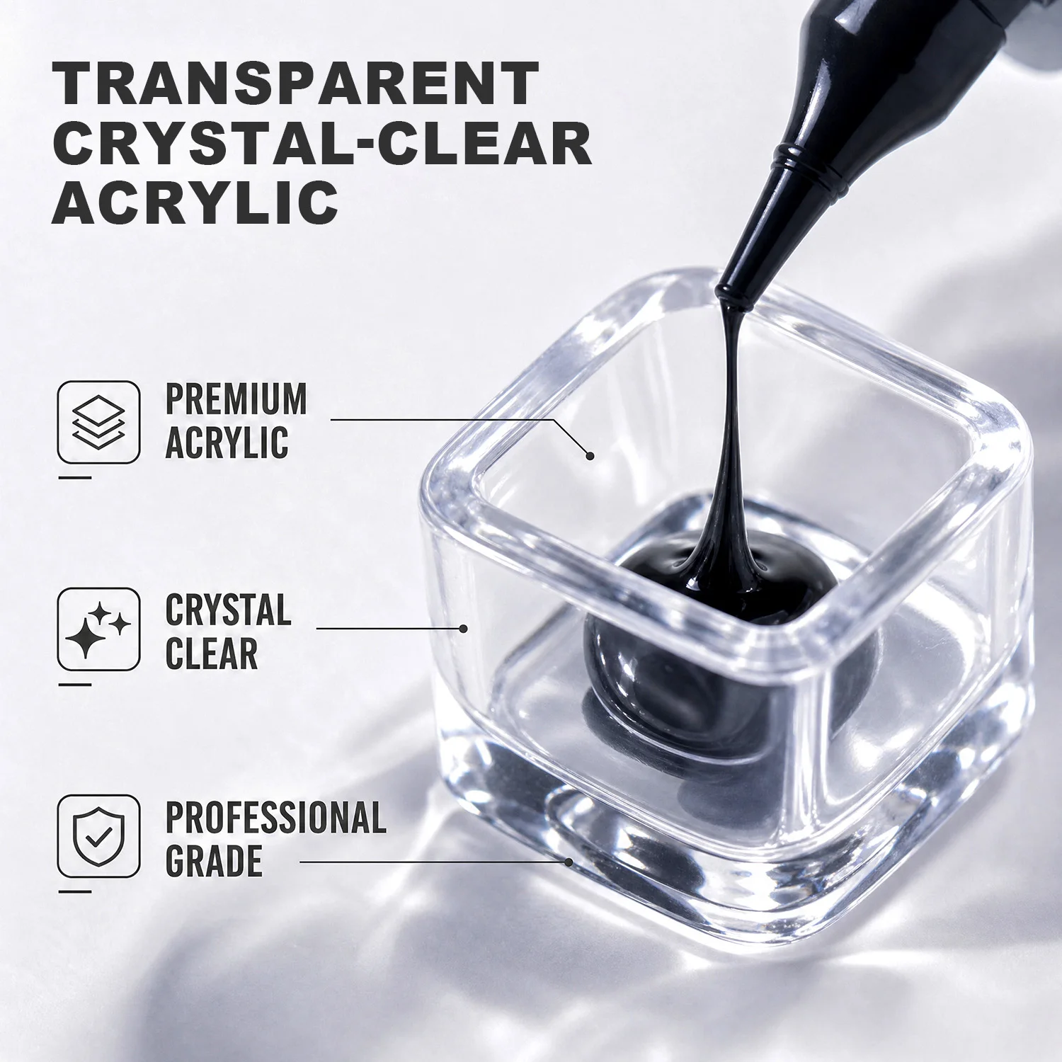 Clear Square Plastic Tattoo Pigment Container Durable Transparent Ink Holder For PMU Artists And Tattoo Studio Workstation