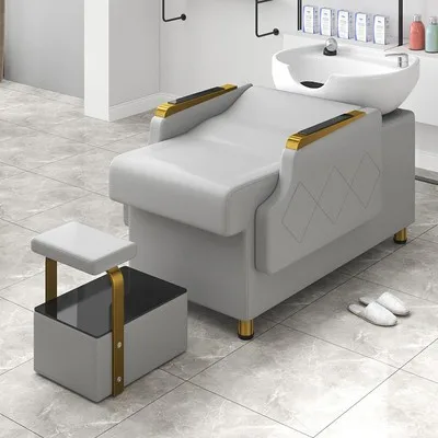 Luxury Half-Lying Shampoo Bed For Hair Salon And Barber Shop High Quality Modern Flush Basin