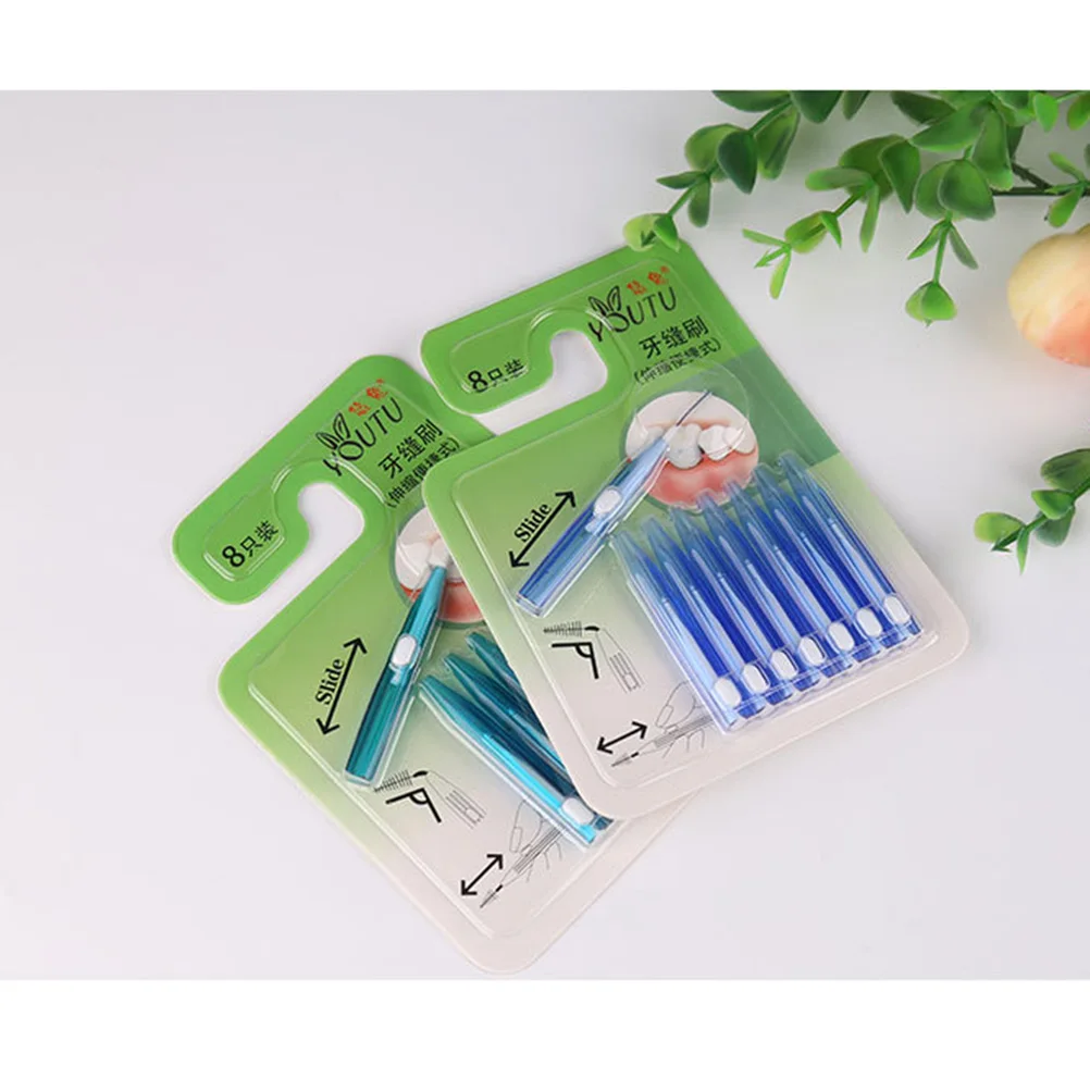 8pcs Interdental Brush Portable Toothpick Cleaner For Plaque Removal Teeth Cleaning Interdental Floss Brush Oral Care Tool