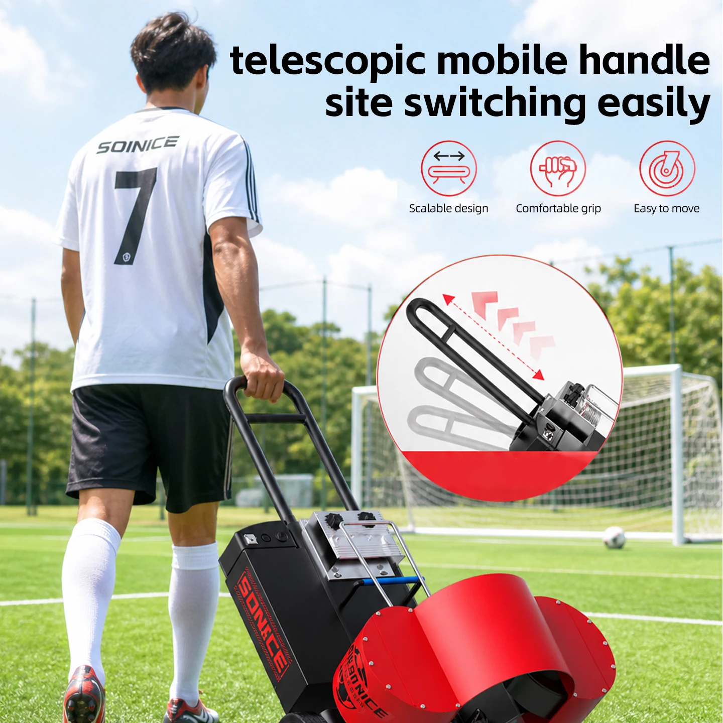 Automatic Football Launcher Machine Practice Equipment Size 5 Balls Ideal for Coaches & Players