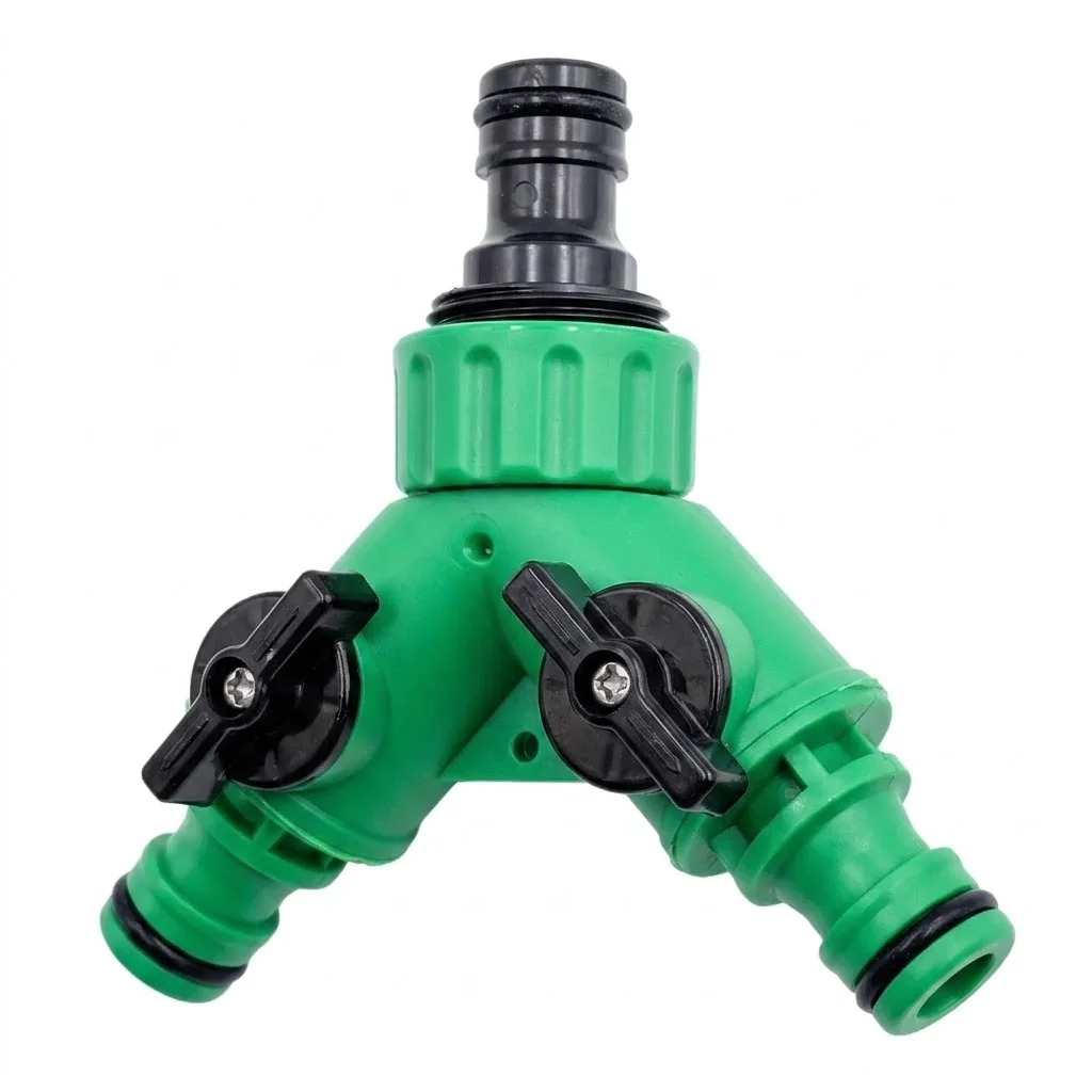 Garden Hose Splitter Garden Hose Connector with Faucet Watering Shut Off for Landscaping Flower Planting Irrigation System