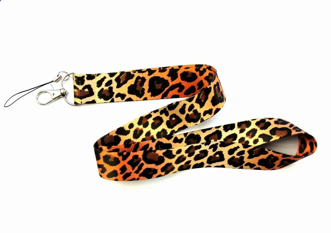 Leopard Animal Printed Key Lanyard ID Badge Card Holders Phone Neck Straps with Keyring Phone Accessories