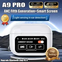 New Original A9 Pro Touch Screen ANC True Wireless Headset TWS Noise Cancelling Earbud Bluetooth 5.3 Headphone Long Endurance