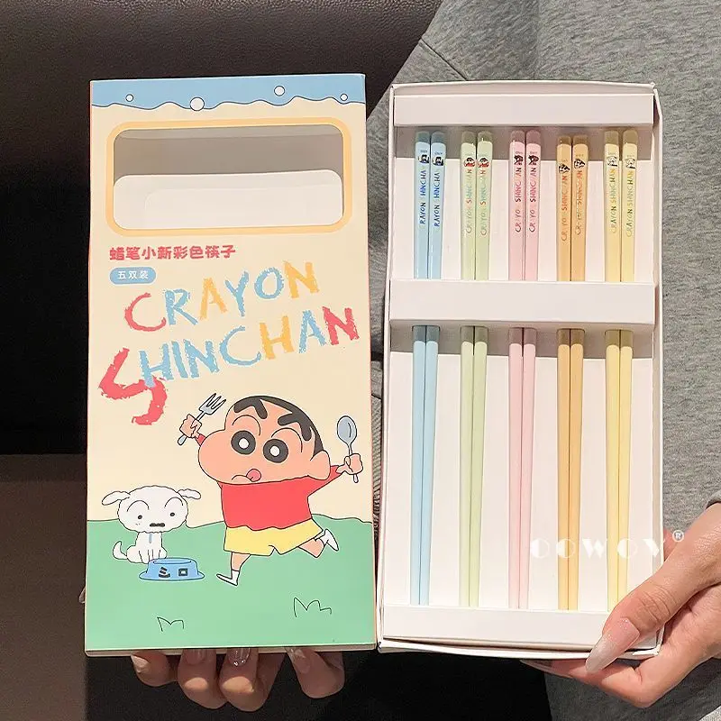 Crayon Shin-chan cartoon cute ceramic chopsticks for home use mold-resistant housewarming gift anime merchandise wholesale