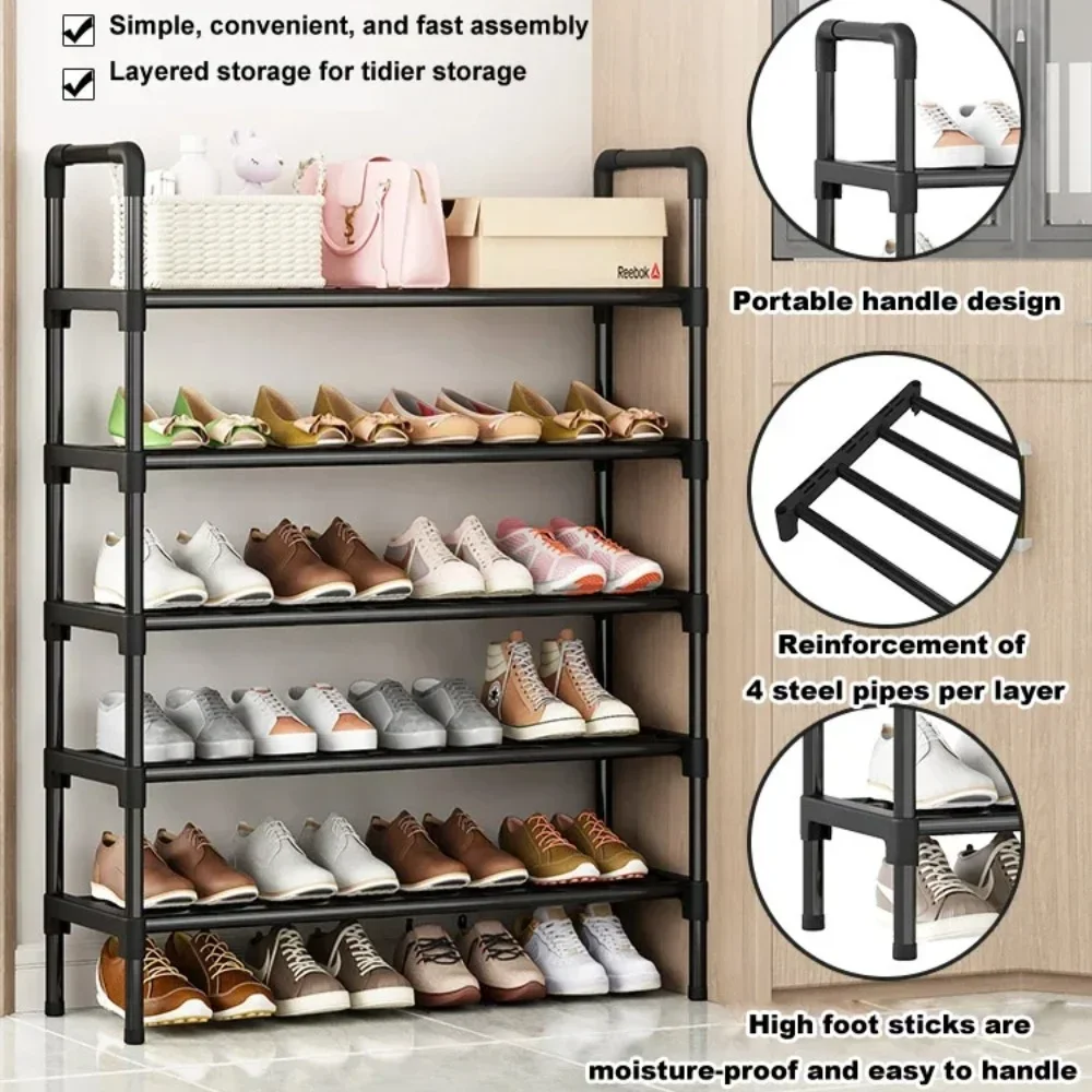 Metal Shoe Rack 8 Layers Large Shoe Shelf Living Room Shoe Cabinet Large Capacity Shoes Organizers Household Simple Storage Rack