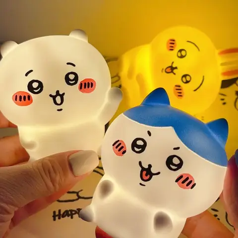 Chiikawa Anime LED Night Light  Hachiware  Usagi Rabbit Lamp Bedroom Desktop Decor Birthday Gift for Children Best Gift Toy