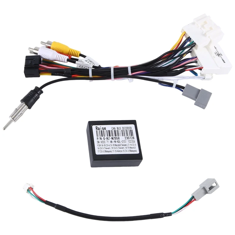 

Car Radio Cable Adapter Android Wiring Harness Power Connector Socket With CAN Bus Decoder Parts Accessories For Mazda CX-3 CX-5