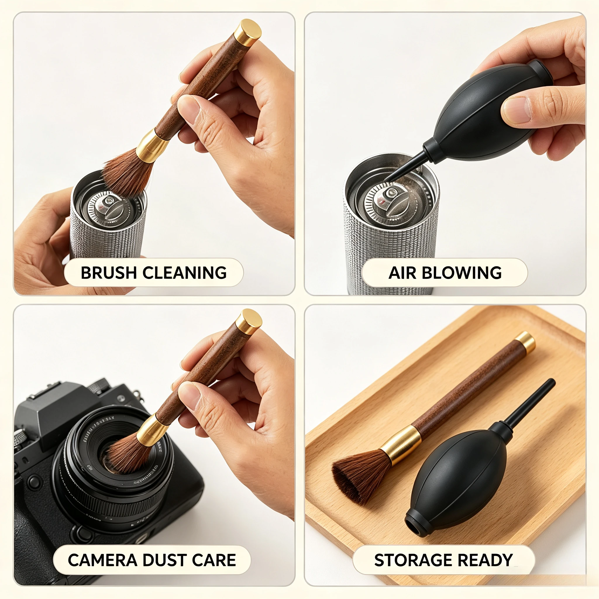 1/2Pcs Coffee Grinder Cleaning Tool Air Blower & Cleaning Brush For Espresso Machine And Accessories Camera Dust Clean