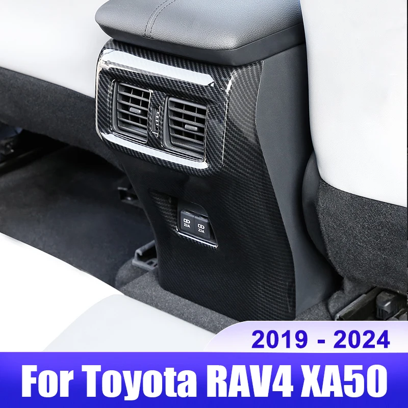 

For Toyota RAV4 XA50 2019 2020 2021 2022 2023 2024 RAV 4 Hybrid Car Rear Air Condition Outlet Vent Frame Cover Trim Accessories