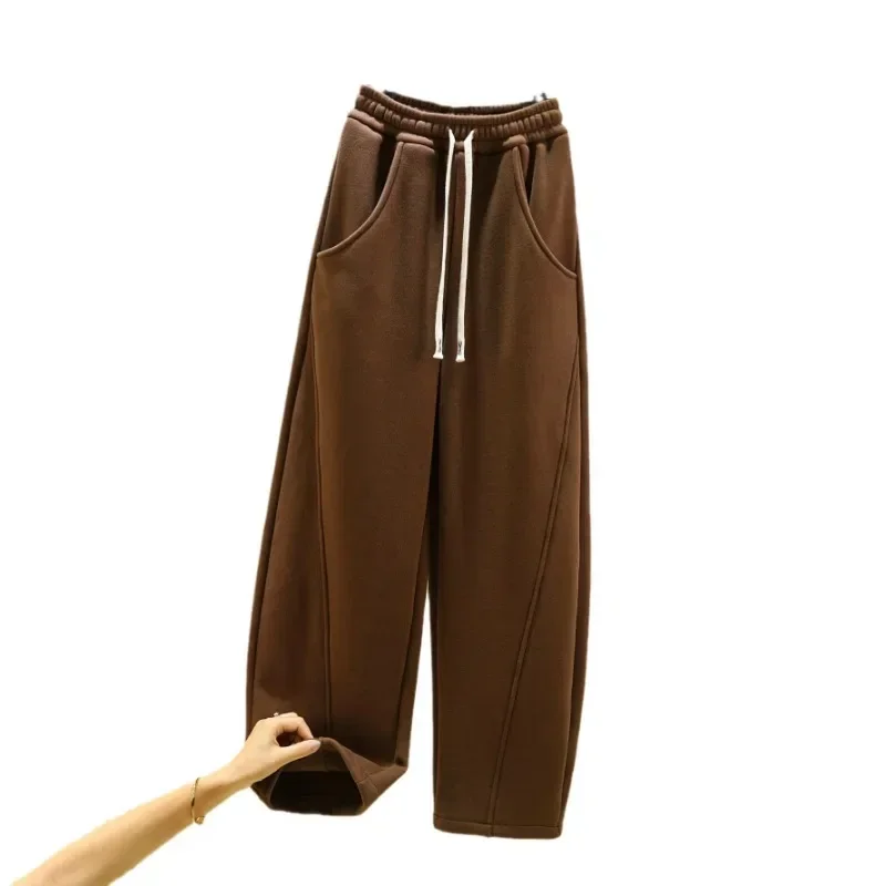 Autumn Winter Women Casual Sports Pants Fashion Warm Sweatpants Baggy Thick Joggers Trousers Female Sporting Clothing Y2k Korean
