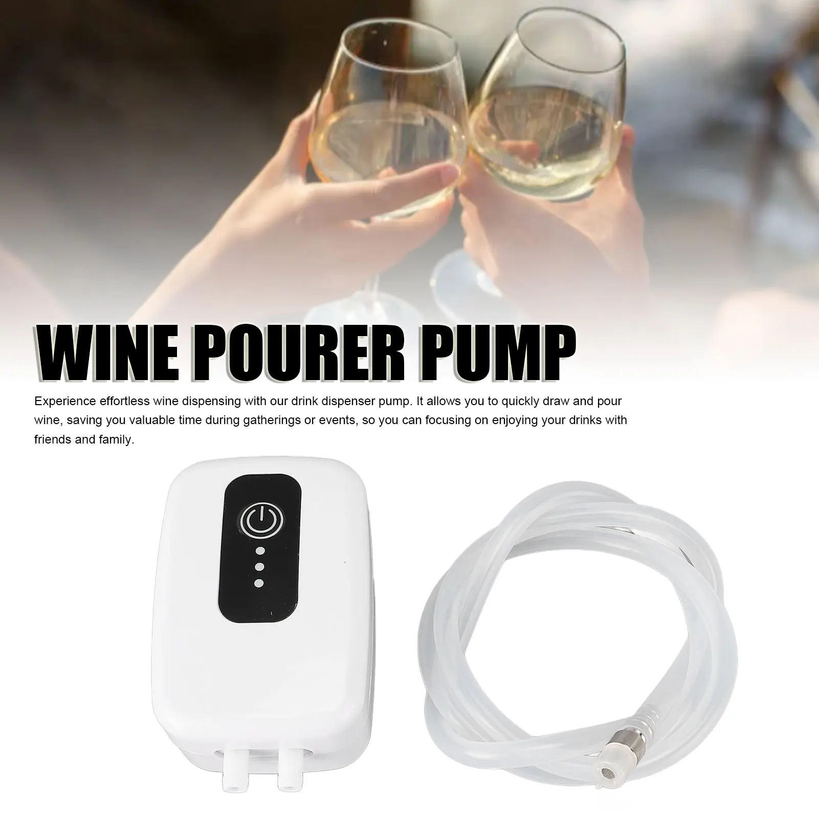 Automatic Liquor Pump with Rechargeable USB High Efficiency Portable Wine Dispenser for Home Bar Party Precise Pouring