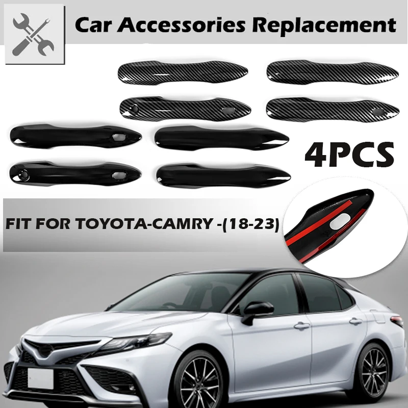 Rhyming Handle Cover Car Door Side Trims Sticker Scratch Protector Car Exterior 4pcs/Set Fit For Toyota Camry XV70 2017-2022