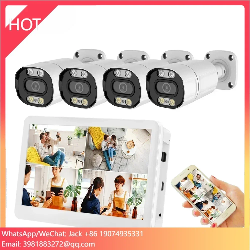 

Wistino Xmeye 4ch Lcd Poe Camera System Kit Motion Detection Face Recognition Two Way Audio CCTV System Pot Kit