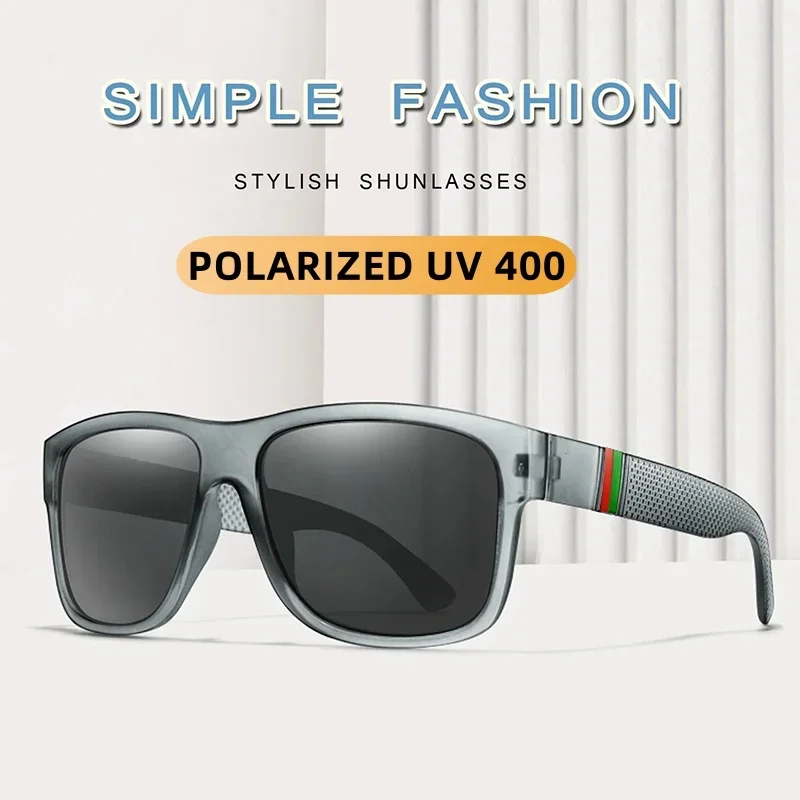 Gafas de sol polarizadas cuadradas de marca clásica para hombre, gafas de sol para pescar, conducción al aire libre, correr, ciclismo, montura grande Vintage UV400, gran oferta