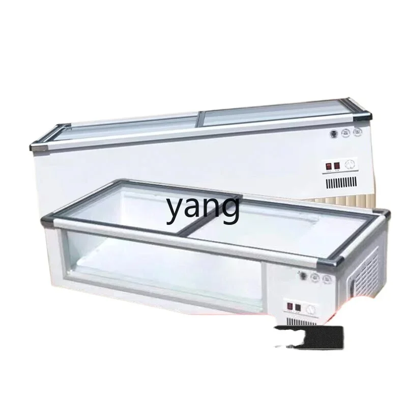 YJQ mobile stall freezer desktop horizontal freezing and refrigeration display fresh-keeping cabinet ice powder stall