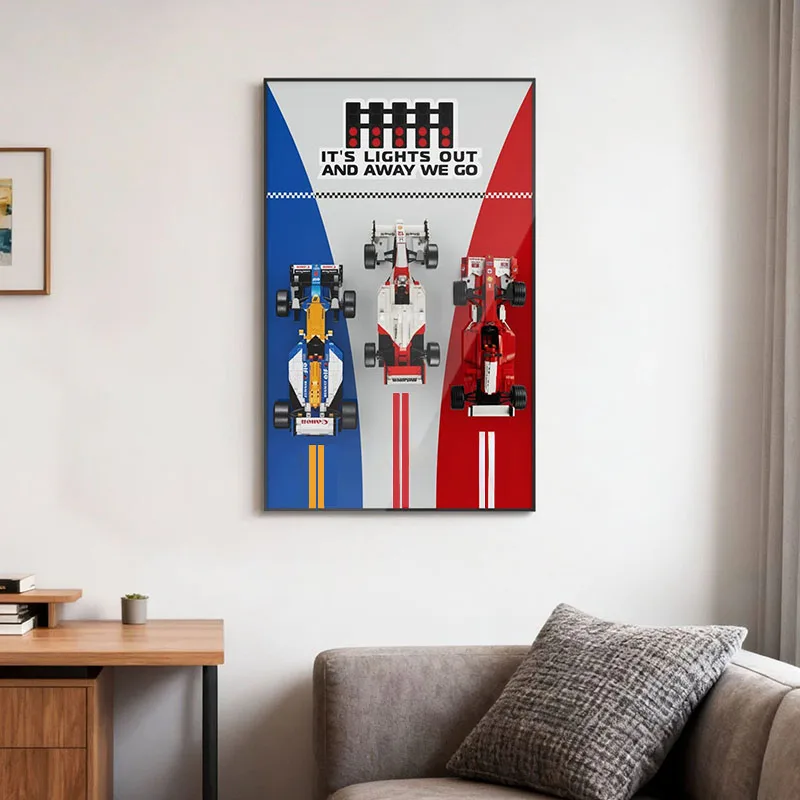 31.5“ 3-in-1  Metal Display Wall Mount suitable for LEGO 11375 F2004 , For 10330 MP4/4 , For 10353 FW14B Building Blocks cars