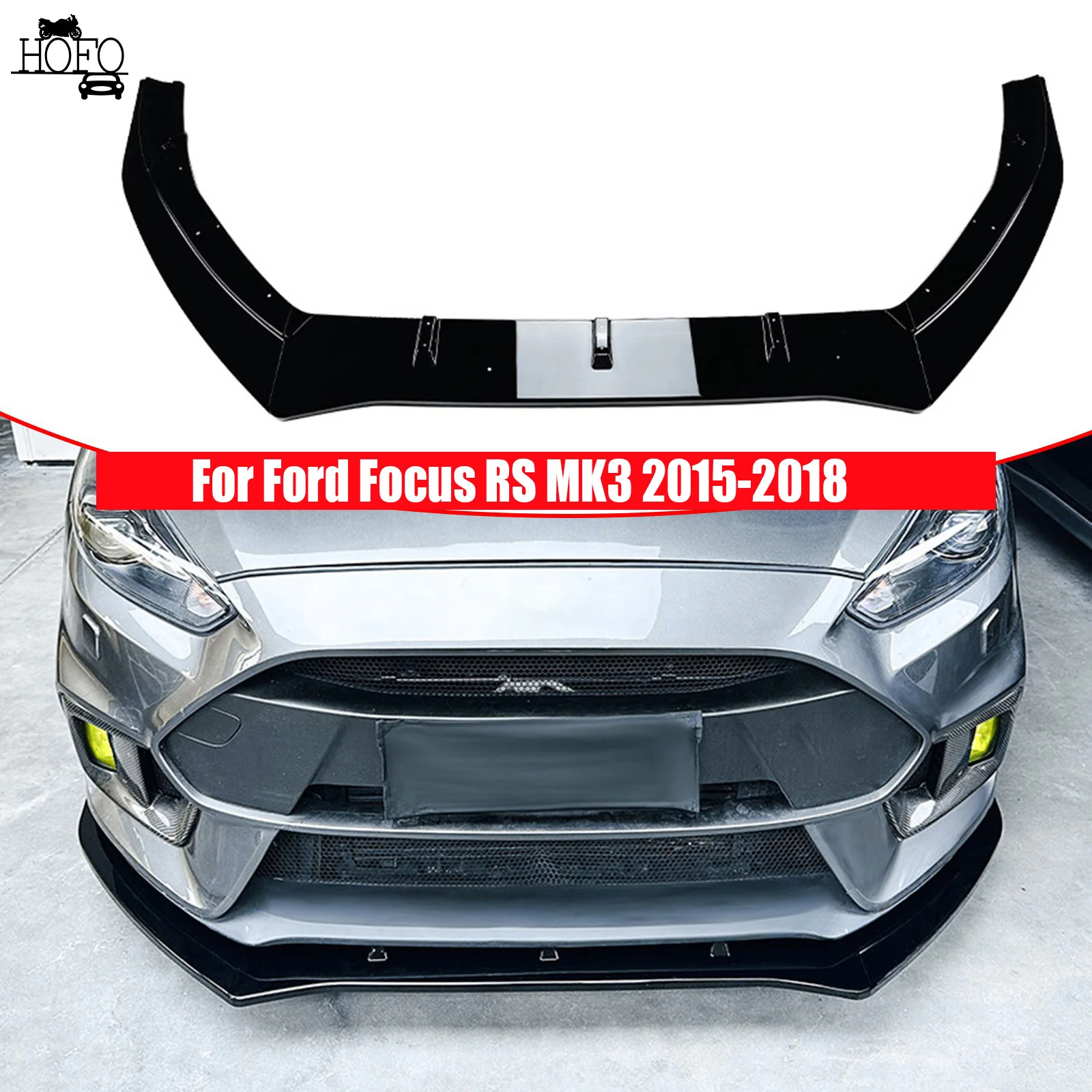 

Car Front Bumper Splitter Lip Spoiler Cover Diffuser Body Kits Accessories For Ford Focus RS MK3 2015-2018 2016