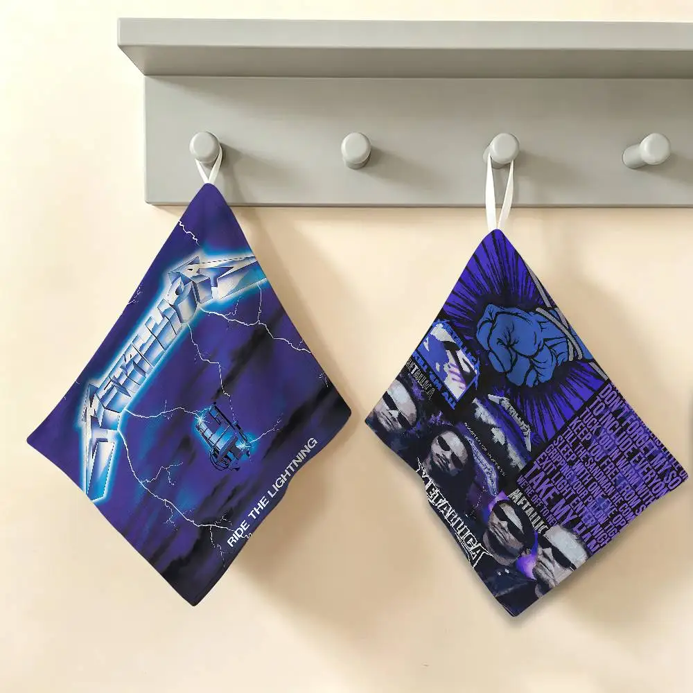 Band Cool M-METALLICA Hanging Style Hand Wiping Towel, Polyester Cotton, Anti-fade for Indoor Kitchen Living Room