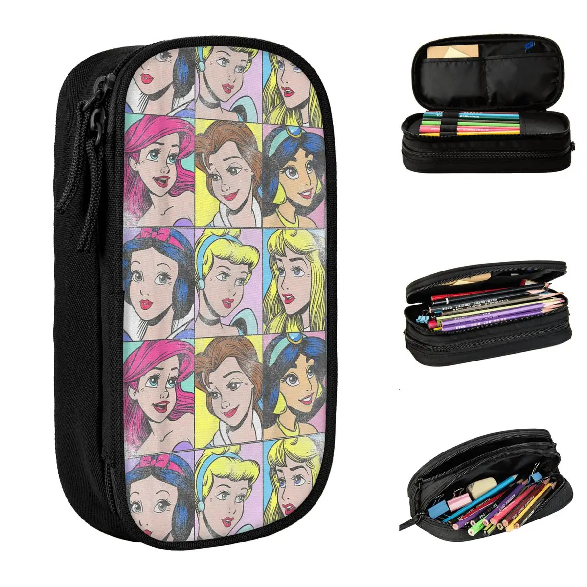 

Princess Pencil Case New Pen Holder Bags Girl Boy Big Capacity Students School Zipper Pencilcases