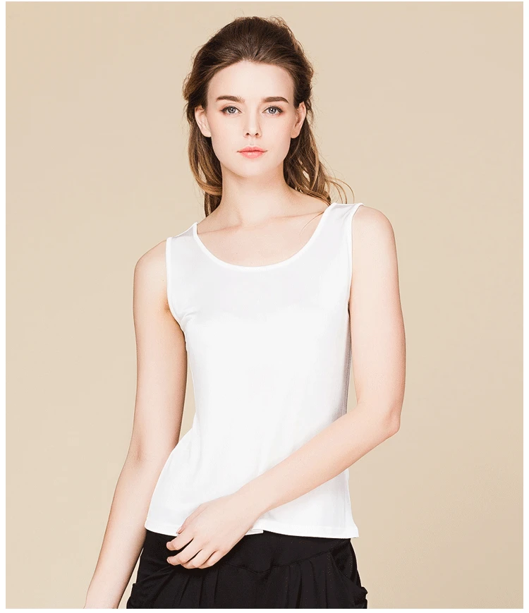 SuyaDream Women Tanks Knitted Real Silk Solid Vest O Neck Sleeveless Basic T Shirt 2025 Spring Summer Tops