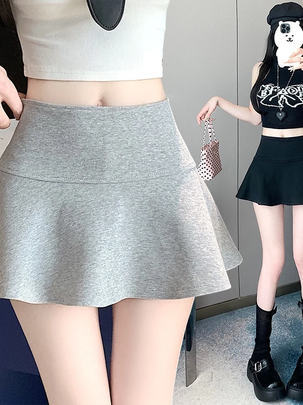 

Spor High Waist A-Line Fluffy Skirt Women's Faion Spring Summer Autumn Seasonal New Sle Casual Versatile Skirt