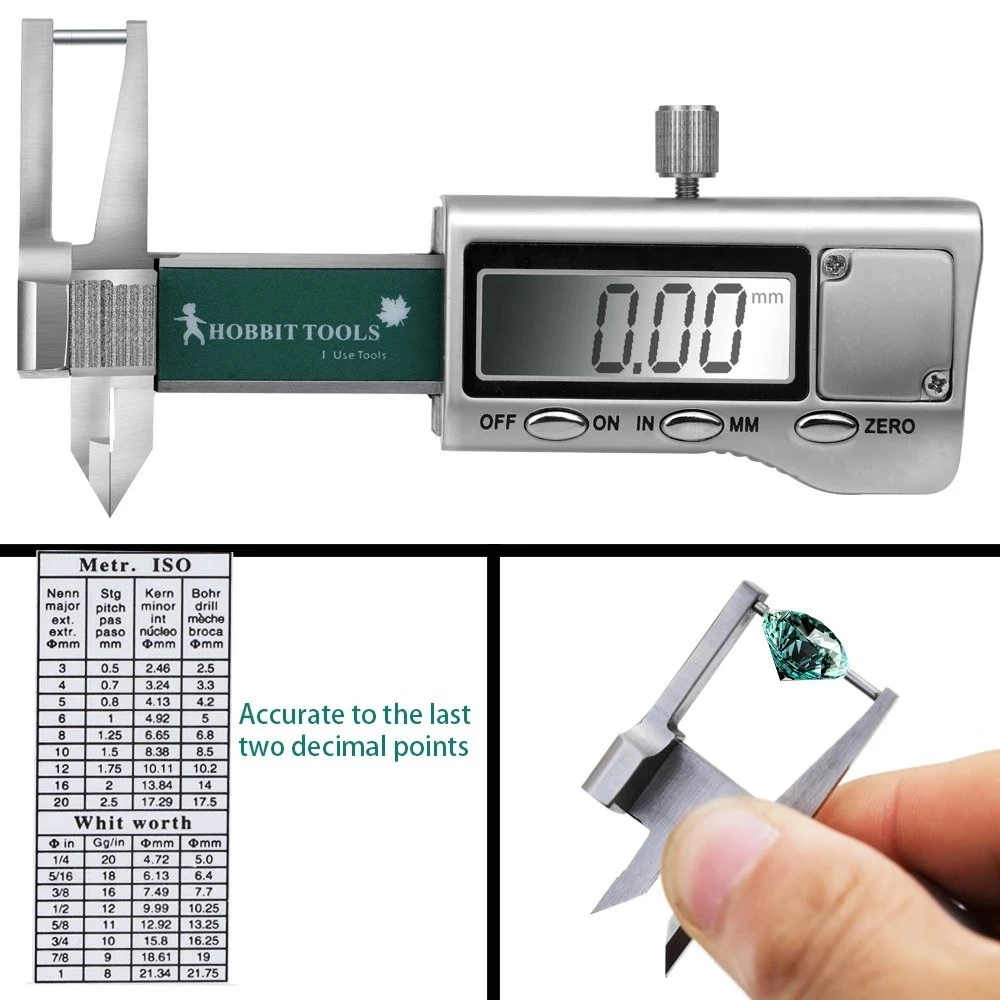 0-25mm Digital Diamond Gem pocket Gauge Mini type three-purpose digital caliper thickness caliper guage measure thickness Tool