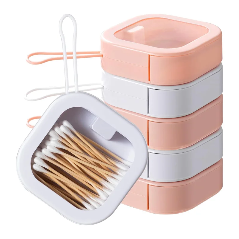 

ABWP-6 Pcs Portable Hair Tie Organizer Travel Storage Containers Stackable Box For Pin Cotton Swab Hair Clips Earrings Easy To U