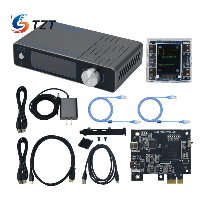 Caja de superposición de vídeo TZT CapDMA D60, fusor adaptativo 4K, compatible con HDMI + placa de Hardware Cap75T DMA + controlador KMBox NET