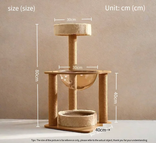 XIANGLONG Multi-Functional Cat Tree Sustainable Wood House with Sisal Column Space  Climbing Frame Wholesale