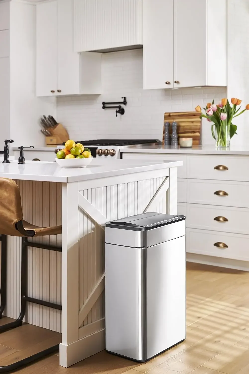 Kitchen Trash Can 60 Liter / 16 Gallon Automatic Trash Can with Butterfly Lid, Motion Sensor Garbage Can for Kitchen, Office, Li