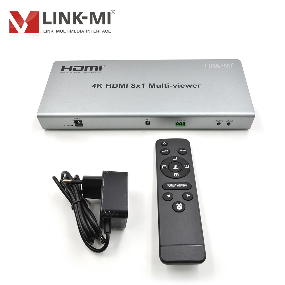LINK-MI 4K 8X1 HDMI Multi-viewer mit Nahtlose Umschalten Unterstützung RS232 Control, 1080P 8 in 1 Hdmi Switch