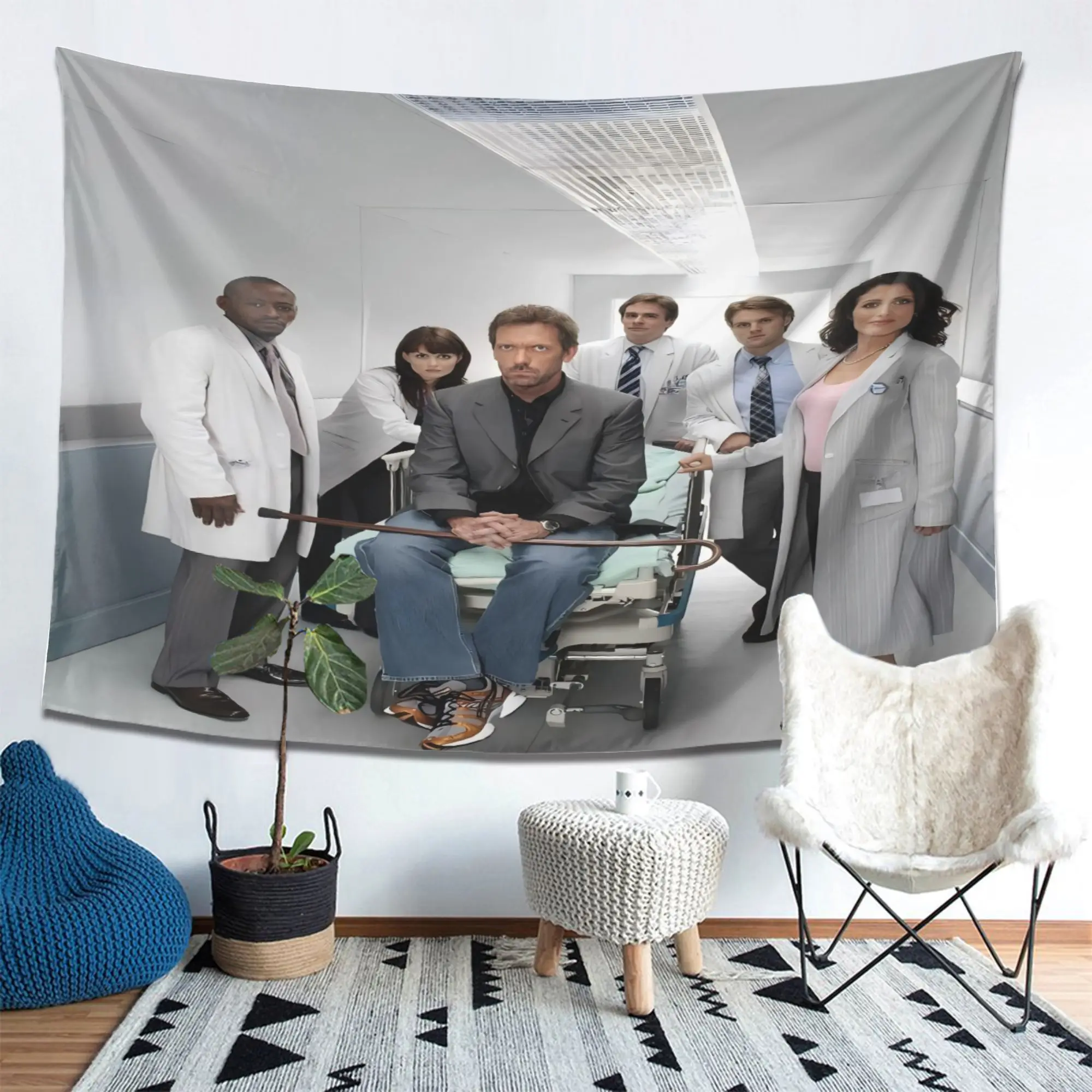 Dr. House TV Show Theme Wall Tapestry Aesthetic Room Decor Room Decoration Items Cool Room Stuff Items Room Accessories