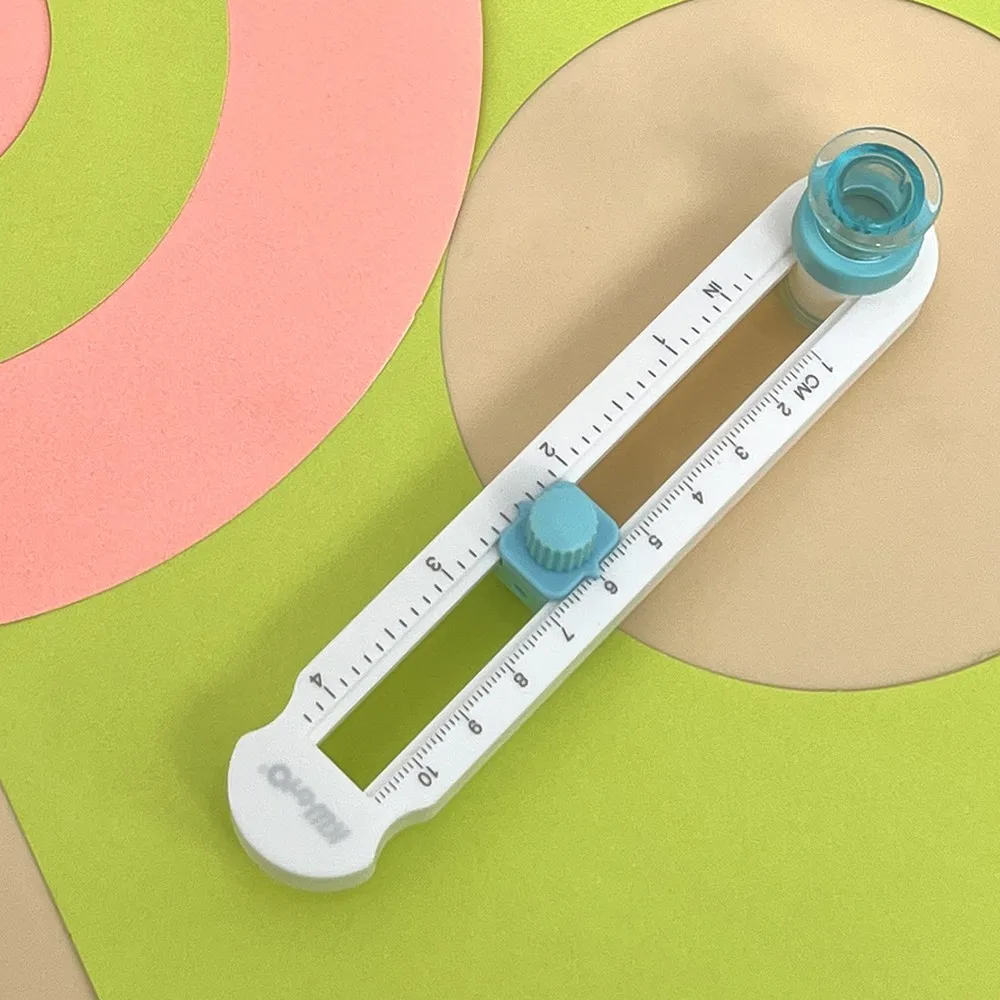 KW-triO Circle Cutter 360-Degree Rotation Compass Adjustable Diameter DIY Card Paper Cutting Tool Visible Center Clear Scale Use