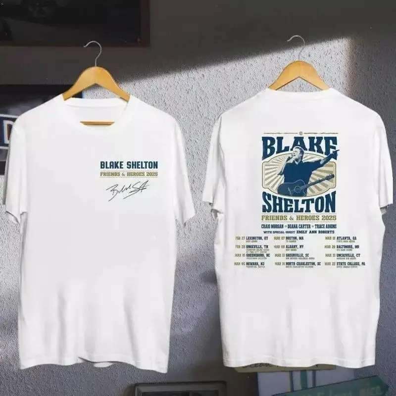 Футболка с фанатом Blake Shelton Tour 2025 Friends Heroes