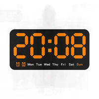 Multifunctional Wall Clock Large LED Display with Temperature Living Room Decor Alarm Clock Single-Sided Rectangular Screen