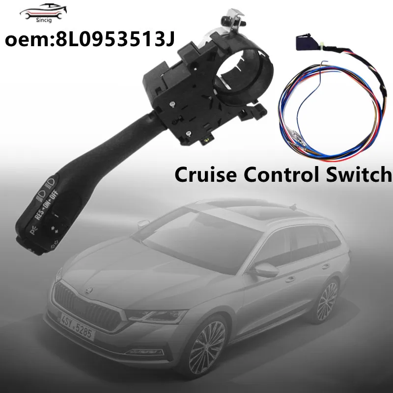 

Car Cruise Control Stalk Switch Headlamp Light Control for Fabia Octavia 1997-2011 Seat Leon Toledo Audi A3 A6 TT RS6 8L0953513J