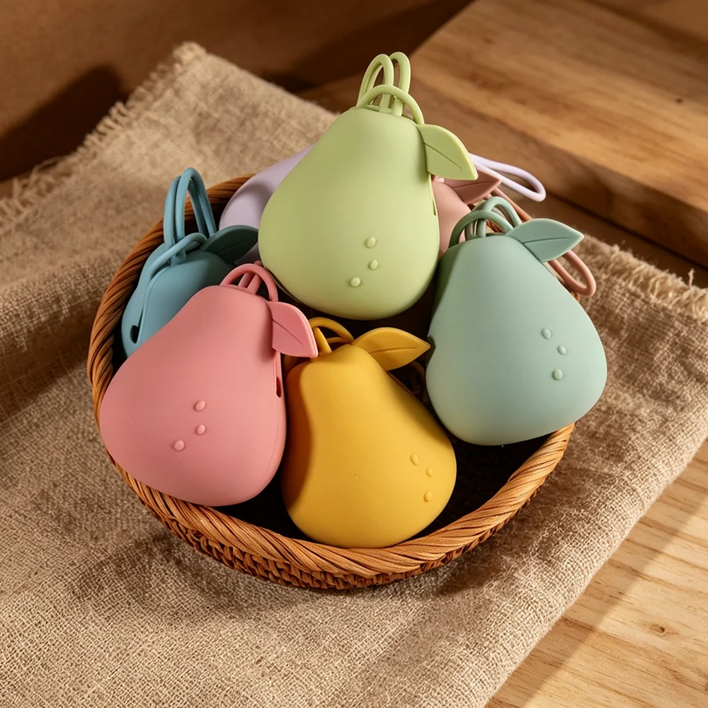 Pear Shaped Pacifier Case Baby Silicone Storage Bag Pacifier Storage Pouch Soother Keeper Pouch