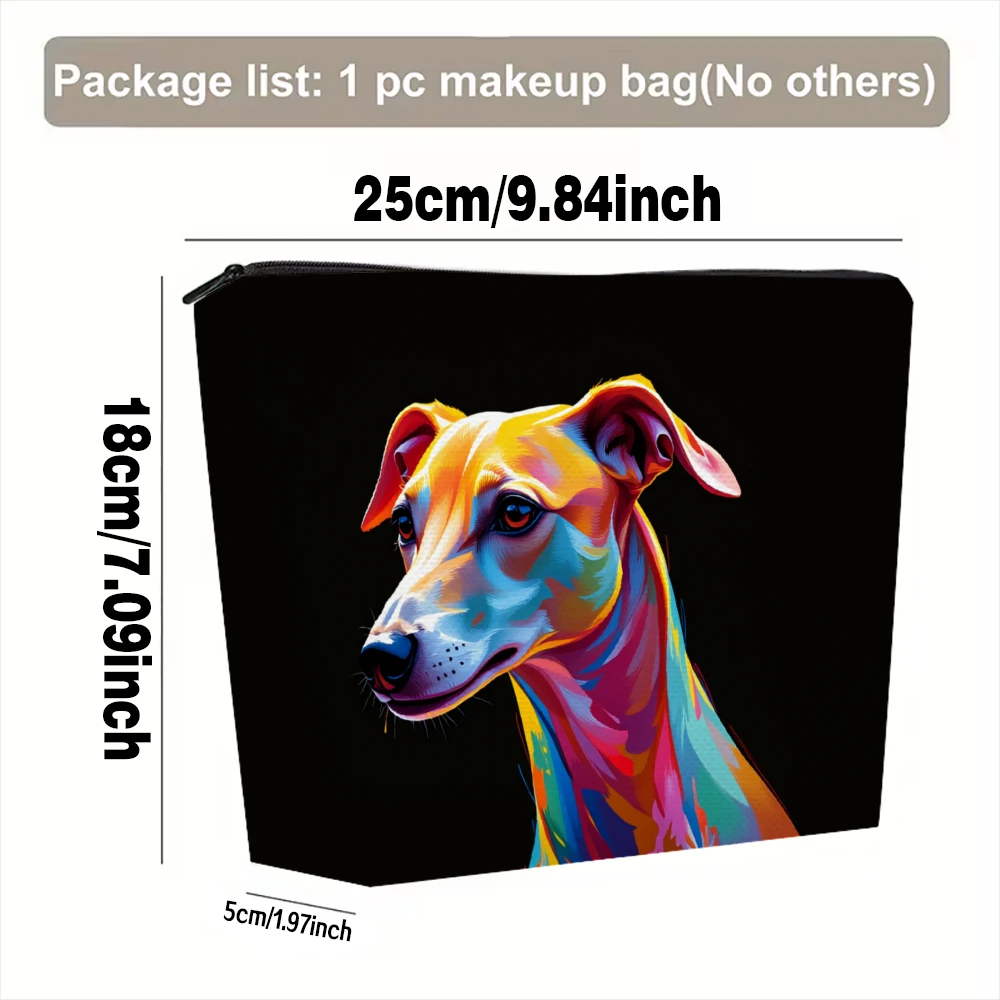 Colorful Greyhound Art Print Makeup Bags for Girls Cosmetic Pouch Toiletry Bag Pencil Case Travel Storage