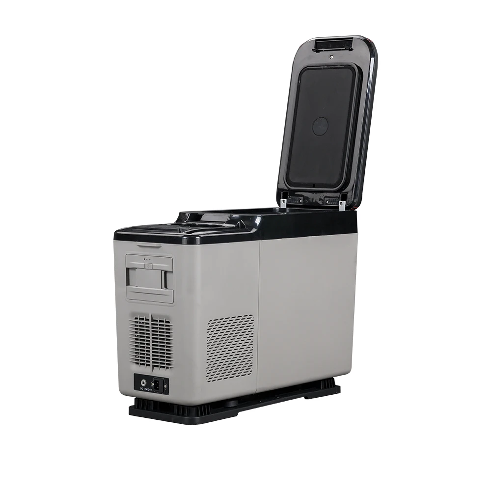 15L Electric Single-Zone Mini Car Freezer Cooler MPV SUV Horizontal  LED Interior Aluminum Plastic Car Armrest Fridge
