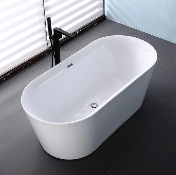 CUPC Certified 1.5m 1.7m Freestanding Acrylic Solid Surface Bathtub Portable Modern Bath Tub  Design for Hotels Factory