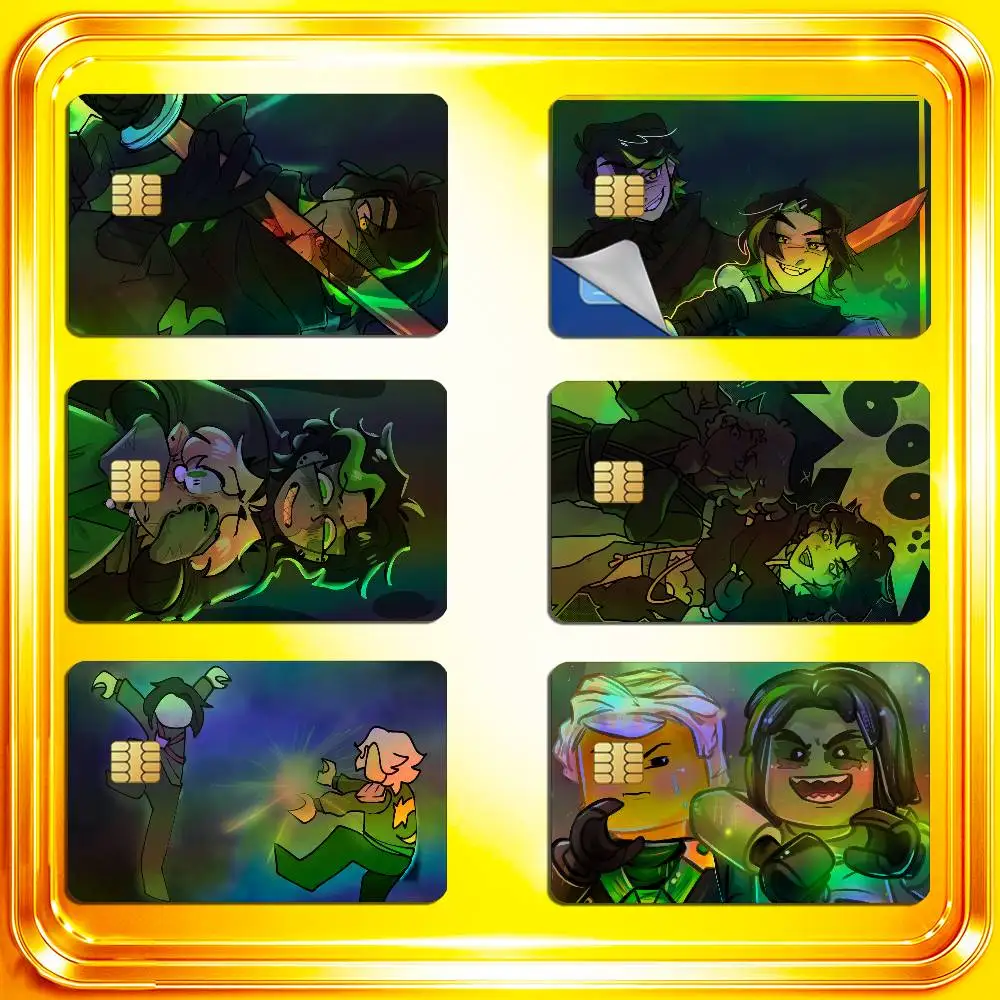 For Morro Lloyd Credit Bank Sticker ID Access Card Cover Skin Rainbow Color Laser Stickers Film