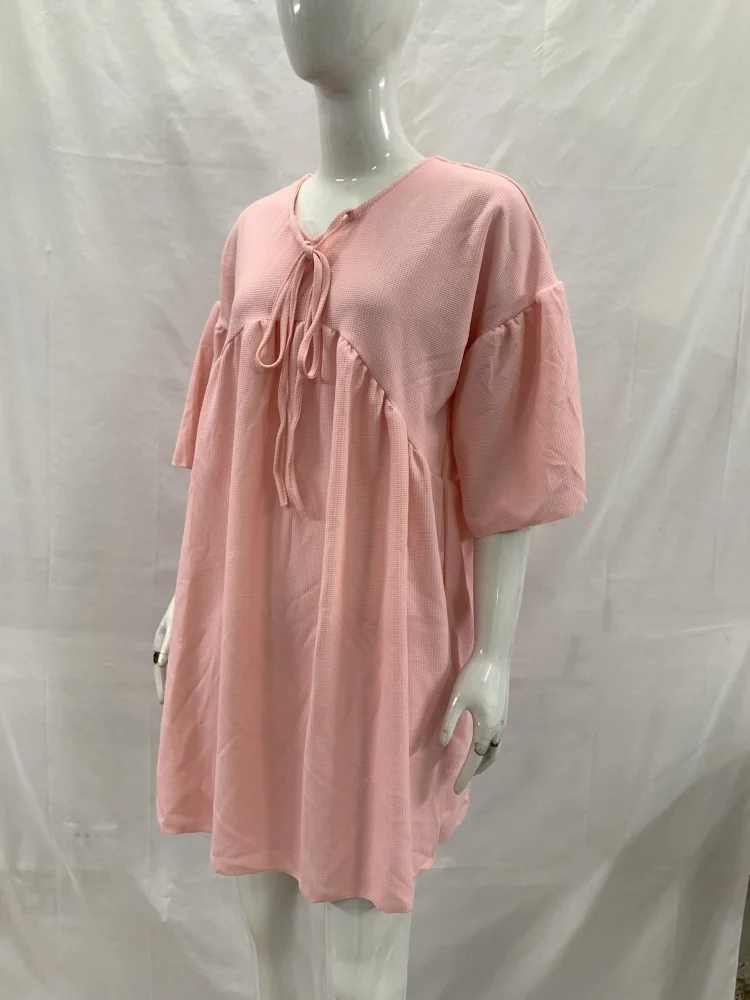 Frauen Casual Einfarbig Laterne Hülse Temperament Pendler Ein Stück Hemd Elegante Büro Täglichen Verschleiß