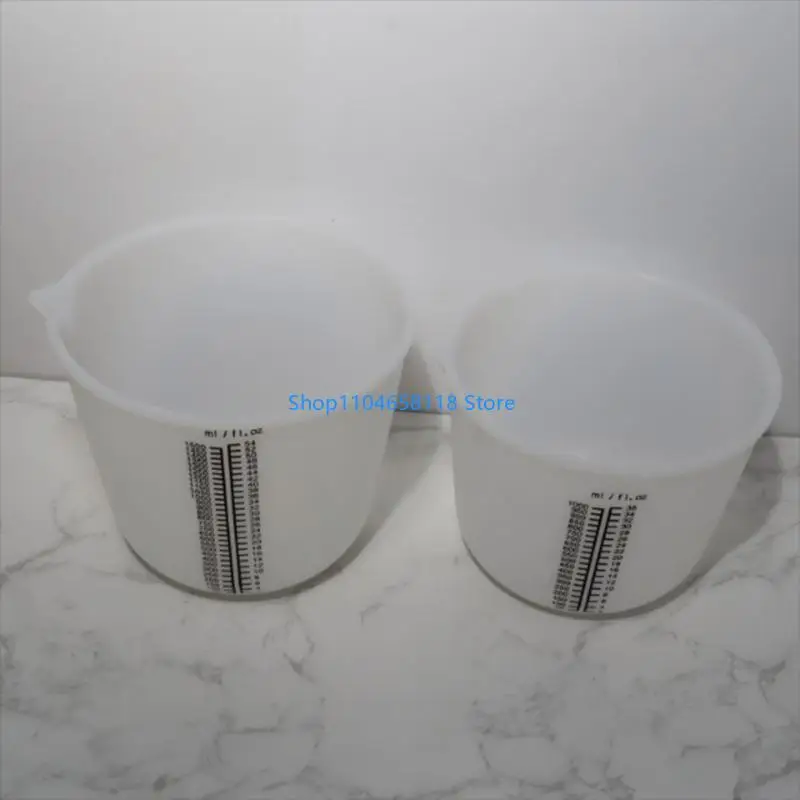 Silicone Measuring Cup with Clear Graduations Multipurpose Mixing Cup Measuring Tool for Laboratory and Beverage Shop