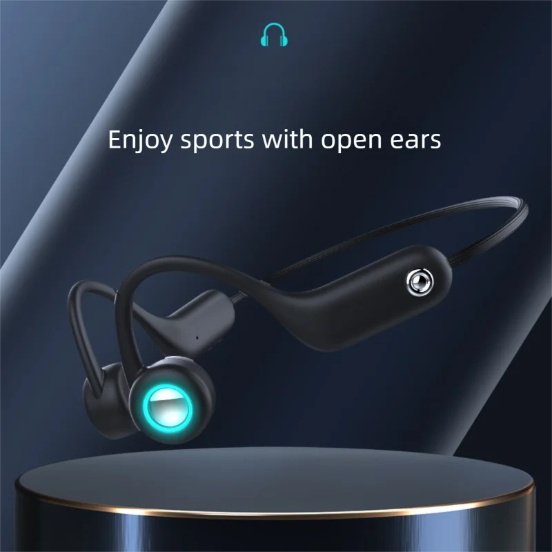 سماعات توصيل عظمية حقيقية IPX5 مقاومة للماء تعمل بالبلوتوث سماعات لاسلكية سماعة رأس رياضية خفيفة للجري الليلي #3