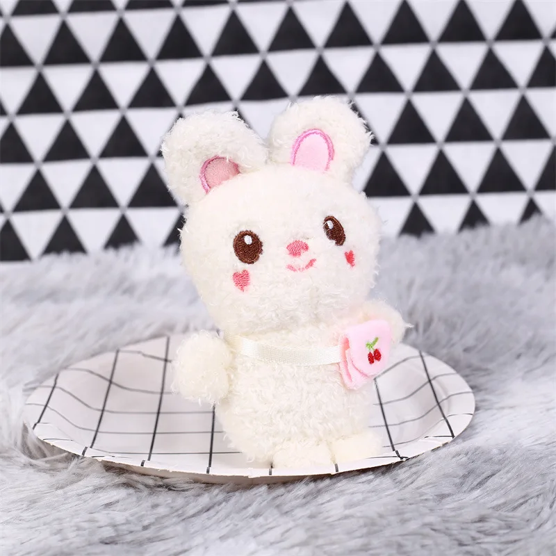 60pcs Wholesale Cute Backpack Bunny Plush Toy Doll Wedding Tossing Claw Machine Keychain