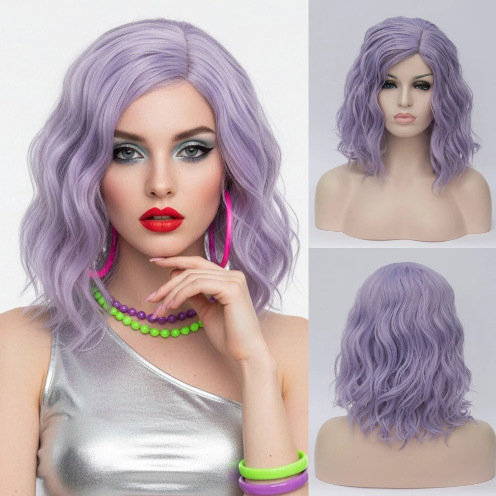 

VICWIG женский короткий волнистый синтетический парик женский боковая часть Хэллоуин косплей костюм для вечеринки